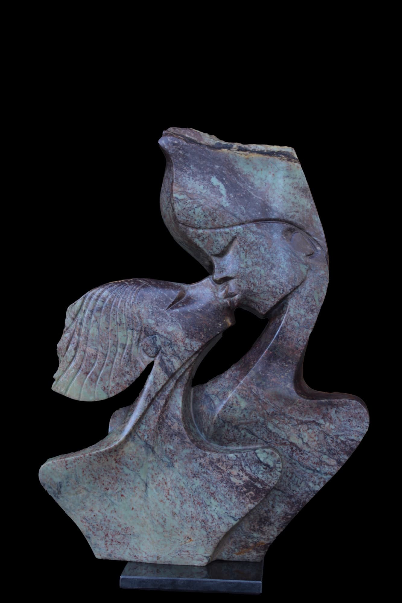 Lovers — Cobalt Shona sculpture by Lovemore Bonjisi Lovers — Cobalt Shona sculpture by Lovemore Bonjisi