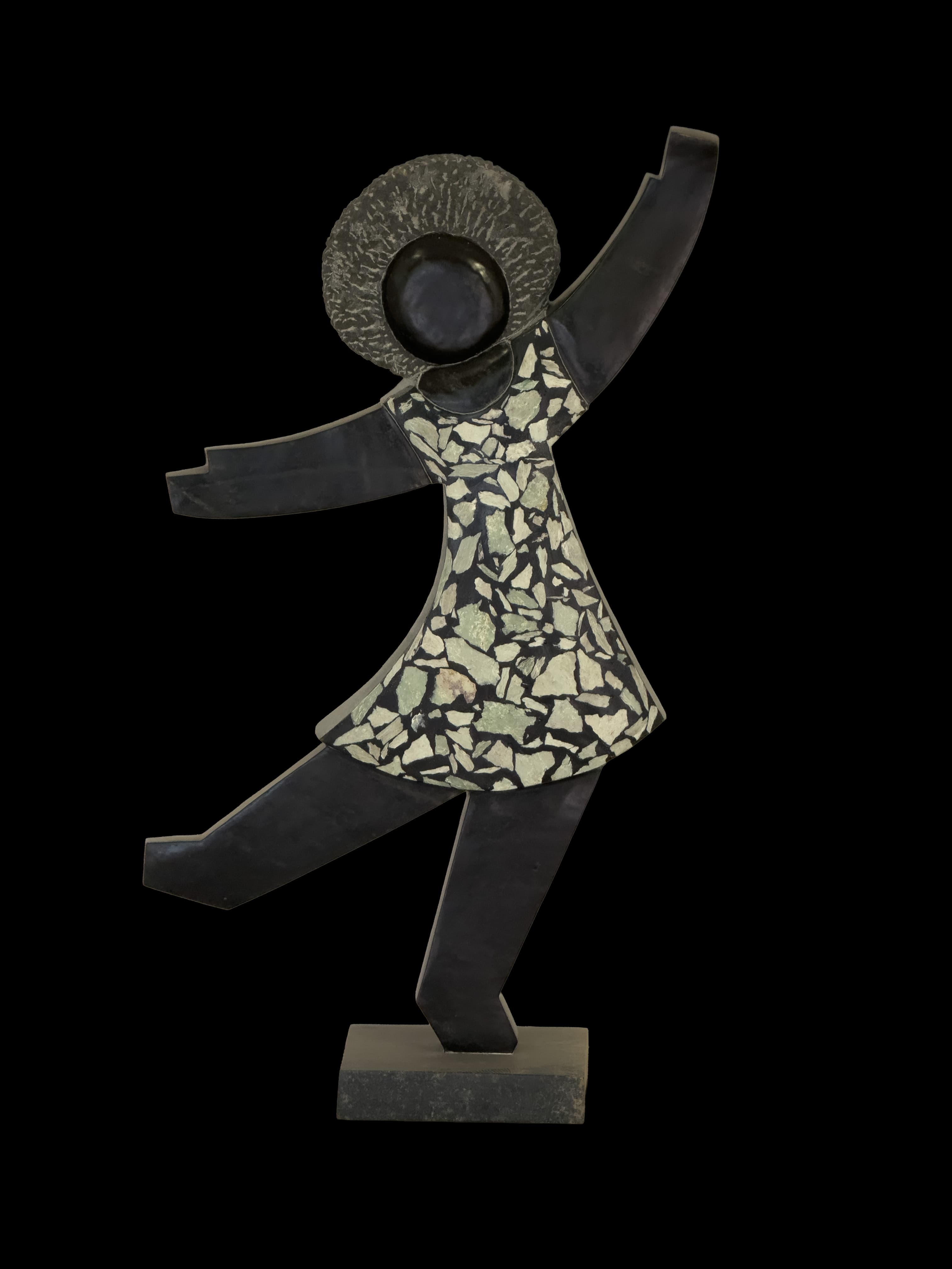 Dancing Away — Springstone Shona sculpture by Dominic Benhura Dancing Away — Springstone Shona sculpture by Dominic Benhura